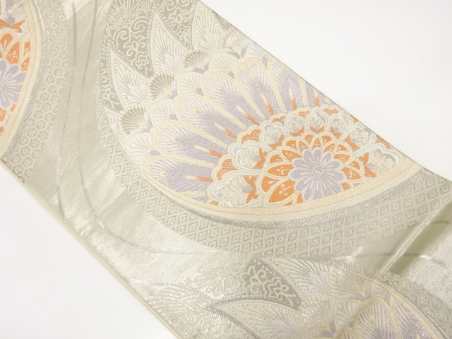 流水に華紋織り出し　袋帯